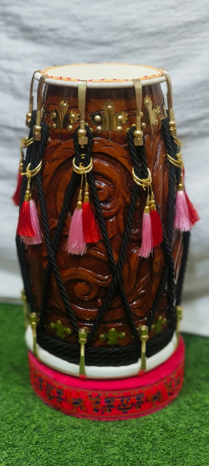 Professional Carved Wood Dholak